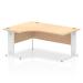 Impulse Contract Left Hand Crescent Cable Managed Leg Desk W1600 x D1200 x H730mm Maple Finish/White Frame - I002622 24627DY