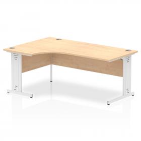 Impulse Contract Left Hand Crescent Cable Managed Leg Desk W1800 x D1200 x H730mm Maple Finish/White Frame - I002624 24641DY