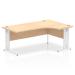Impulse Contract Right Hand Crescent Cable Managed Leg Desk W1800 x D1200 x H730mm Maple Finish/White Frame - I002625 24648DY