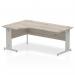 Dynamic Impulse 1800mm Left Crescent Desk Grey Oak Top Silver Cable Managed Leg I003143 24683DY