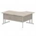 Dynamic Impulse 1600mm Left Crescent Desk Grey Oak Top Silver Cable Managed Leg I003145 24697DY