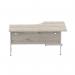 Dynamic Impulse 1600mm Left Crescent Desk Grey Oak Top Silver Cable Managed Leg I003145 24697DY