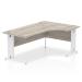 Dynamic Impulse 1600mm Right Crescent Desk Grey Oak Top White Cable Managed Leg I003533 24718DY