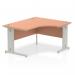 Dynamic Impulse 1400mm Right Crescent Desk Beech Top Silver Cable Managed Leg I003848 24767DY