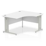 Dynamic Impulse 1400mm Right Crescent Desk White Top Silver Cable Managed Leg I003852 24795DY