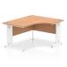 Dynamic Impulse 1400mm Right Crescent Desk Oak Top White Cable Managed Leg I003863 24830DY