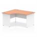 Dynamic Impulse 1400mm Left Crescent Desk Beech Top White Panel End Leg I003878 24865DY