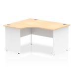 Dynamic Impulse 1400mm Left Crescent Desk Maple Top White Panel End Leg I003880 24879DY
