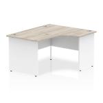 Dynamic Impulse 1400mm Right Crescent Desk Grey Oak Top White Panel End Leg I003884 24907DY