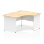 Dynamic Impulse 1400mm Right Crescent Desk Maple Top White Panel End Leg I003885 24914DY