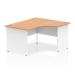 Dynamic Impulse 1400mm Right Crescent Desk Oak Top White Panel End Leg I003886 24921DY
