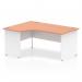 Dynamic Impulse 1600mm Left Crescent Desk Beech Top White Panel End Leg TT000027 24942DY