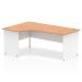 Dynamic Impulse 1800mm Left Crescent Desk Oak Top White Panel End Leg TT000035 24970DY