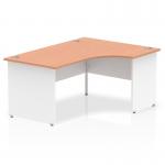 Dynamic Impulse 1600mm Right Crescent Desk Beech Top White Panel End Leg TT000039 24984DY