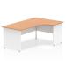Dynamic Impulse 1800mm Right Crescent Desk Oak Top White Panel End Leg TT000047 25012DY