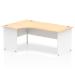 Dynamic Impulse 1800mm Left Crescent Desk Maple Top White Panel End Leg TT000114 25026DY