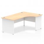 Dynamic Impulse 1800mm Right Crescent Desk Maple Top White Panel End Leg TT000116 25040DY