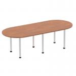 Dynamic Impulse 2400mm Boardroom Table Walnut Top Silver Post Leg I000144 25145DY