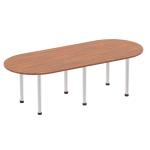 Dynamic Impulse 2400mm Boardroom Table Walnut Top Silver Post Leg I000144 25145DY