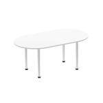 Dynamic Impulse 1800mm Boardroom Table White Top Silver Post Leg I000203 25152DY