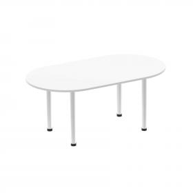 Dynamic Impulse 1800mm Boardroom Table White Top Silver Post Leg I000203 25152DY