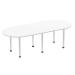 Dynamic Impulse 2400mm Boardroom Table White Top Silver Post Leg I000204 25159DY
