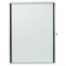 Nobo Premium Plus Outdoor Lockable Magnetic Whiteboard Display Case Aluminium Frame 9 x A4 White 709x970mm 1902580 25169AC