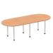 Dynamic Impulse 2400mm Boardroom Table Oak Top Silver Post Leg I000792 25187DY