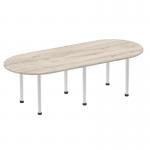 Dynamic Impulse 2400mm Boardroom Table Grey Oak Top Silver Post Leg I003246 25201DY