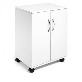 Durable Multi Function Storage Trolley 74x53cm Closed with Doors White - 311502 DD 25220DR