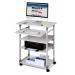 Durable SYSTEM PC Workstation Trolley 75 Variable Height Grey - 372010 25262DR