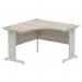 Dynamic Impulse 1200mm Corner Desk Grey Oak Top Silver Cable Managed Leg I003790 25376DY