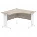 Dynamic Impulse 1200mm Corner Desk Grey Oak Top White Cable Managed Leg I003791 25383DY