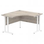 Dynamic Impulse 1200mm Corner Desk Grey Oak Top White Cantilever Leg I003792 25390DY