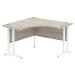 Dynamic Impulse 1200mm Corner Desk Grey Oak Top White Cantilever Leg I003792 25390DY