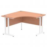 Dynamic Impulse 1200mm Corner Desk Beech Top White Cantilever Leg MI001872 25418DY