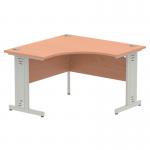 Dynamic Impulse 1200mm Corner Desk Beech Top Silver Cable Managed Leg MI001873 25425DY