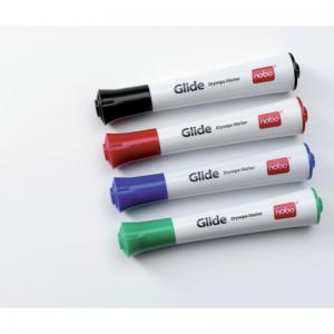Nobo Glide Whiteboard Marker Bullet Tip 3mm Line Assorted Colours Pack