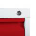 Phoenix FC Series 2 Drawer Filing Cabinet Grey Body Red Drawers with Key Lock - FC1002GRK 