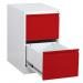 Phoenix FC Series 2 Drawer Filing Cabinet Grey Body Red Drawers with Key Lock - FC1002GRK 