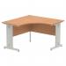 Dynamic Impulse 1200mm Corner Desk Oak Top Silver Cable Managed Leg MI002842 25516DY