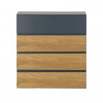 Phoenix Estilo Top Loading Letter Box With Key Lock Graphite Grey and Wood - MB0126KS 25626PH