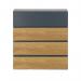 Phoenix Estilo Top Loading Letter Box With Key Lock Graphite Grey and Wood - MB0126KS 25626PH