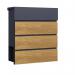 Phoenix Estilo Top Loading Letter Box With Key Lock Graphite Grey and Wood - MB0126KS 25626PH