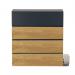 Phoenix Estilo Top Loading Letter Box With Key Lock Graphite Grey and Wood - MB0126KS 25626PH