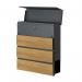 Phoenix Estilo Top Loading Letter Box With Key Lock Graphite Grey and Wood - MB0126KS 25626PH