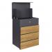 Phoenix Top Loading Pacel Box Graphite Grey & Wood Effect with Key Lock - PB1331AWK 