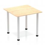 Dynamic Impulse 800mm Square Table Maple Top Silver Post Leg BF00209 25663DY