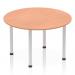 Dynamic Impulse 1200mm Round Table Beech Top Silver Post Leg I000080 25677DY