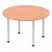 Dynamic Impulse 1200mm Round Table Beech Top Silver Post Leg I000080 25677DY